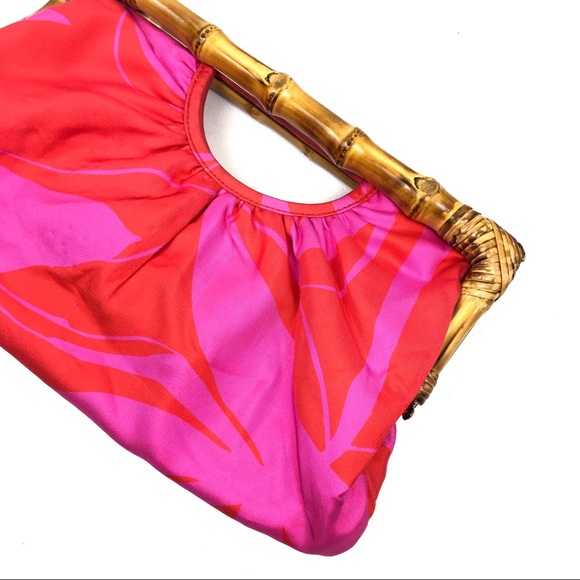 Banana Republic Handbags - Banana Republic Silk Tropical Bamboo Clutch